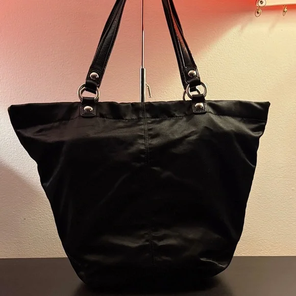 Coach (Rehab) Black Studded Tote Bag with Multicolor Accent - Picture 3 of 17